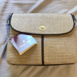 Etienne Aigner Straw Flap Purse